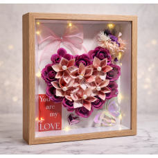 愛心鈔票花相框｜香皂玫瑰永生花｜情人節生日送禮首選｜有錢花客製禮物